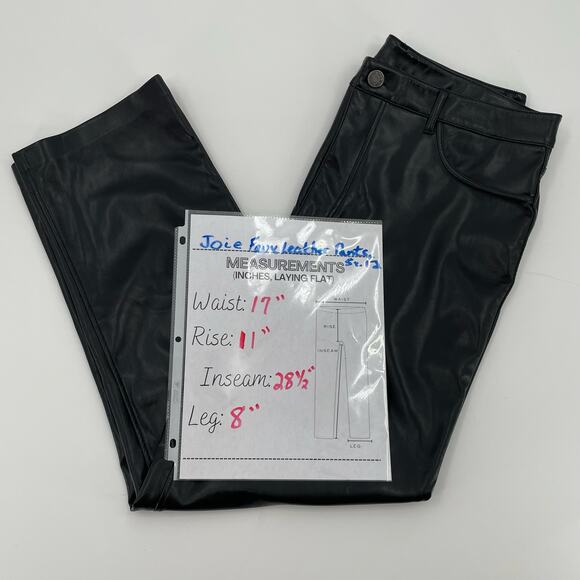 Joie Faux Leather Women’s Pants, EUC, Black, Sz. 12 - Picture 15 of 15